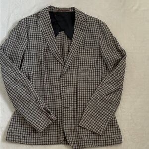 Zzegna linen micro plaid over shirt jacket/shirt